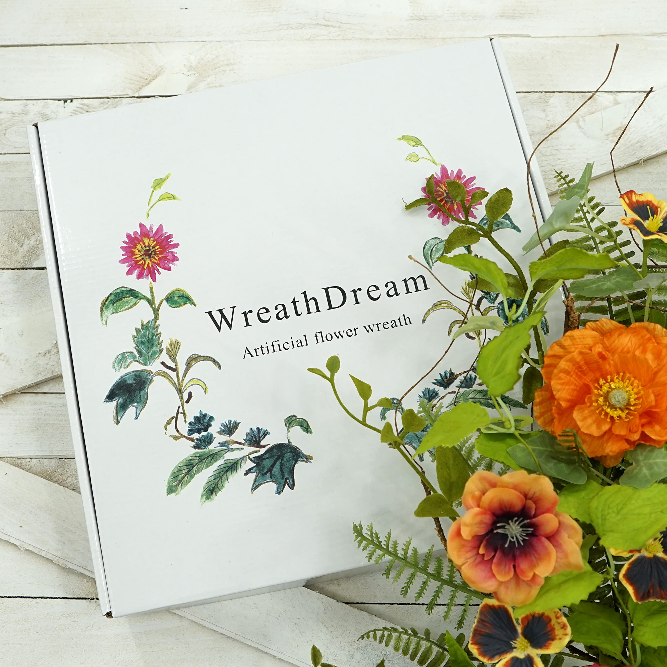 Amazon.co.jp: WreathDream 20インチ 春夏リース 玄関ドア用 サマー